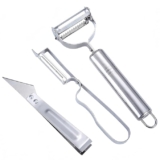 Dayanadhi Stainless Steel Fruit Vegetable Peeler | Potato Melon Peeler Kitchen Tools | 3 Pieces Potato Peelers | Julien Slicer Vegetable Peeler 2-in-1 Peeler Set Multi-Purpose