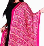 ANKODA ENTERPRISE Women’s Bandhini Pink Crushed Art Silk Dupatta