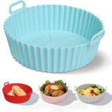 Arlicorping Air Fryer Reusable Non-Stick Silicone Liner With Ear Handles, Accessories, Round Oven Pot, Foodgrade Heat Resistant (1-Psc), Medium