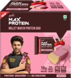 Ritebite Max Protein 10G Millet Wafer Protein Bar, Strawberry Truffle (X12), No Maida, No Palm Oil Protein Bars(480 G, Strawberry Truffle)