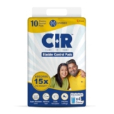 Cir Bladder Control Pads For Moderate Incontinence | Absorbs 15X Of Its Own Weight | Equivalent To 4 Glasses Of Fluid | 23X54Cm / 9″X21″ | Super Absorbent Core & Quick Absorption | Unisex | 10 Units