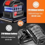 Electric Wireless Rechargeable Edge Cutter 48V-2 Batteries- 25Cm Cutting Width | 3-In-1 Mower & Trimmer | Adjustable Height | 3 Blade Types