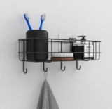 Jd Fresh Steel Self-Adhesive 6-Shelf Wall Mount Shelf/Organizer Without Drill/Bathroom Storage Rack For Wall/Stand For Kitchen/Bedroom/Living Room/Bathroom Accessories (Black)