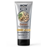 Wow Skin Science Men Korean Ginseng + Kojic Acid Detan Face Wash Gel | Reduces Tan & Dark Spots | Ginsengclear™ Technology | Gentle Exfoliation | No Sulphates, Parabens Or Silicones | 100Ml