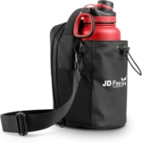 Jd Fresh Magnetic Gym Bag/Unisex Crossbody Sports Bag With Water Bottle Holder/Adjustable Strap With Secure Zip Closure/Small Passport Shoulder Sling Bag For Travel/Cycling/Yoga (14X13X27 Cm, Black)