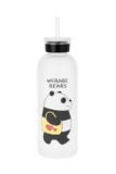 Acrown Plastic Cute Bear Straw Portable Sports Water Bottle Girls Gift | Drinking Frosted 3 | Kitchen, Dining & Bar | Drink Containers & Thermoses| Drink Containers & Thermoses [1000 Ml] (1), White