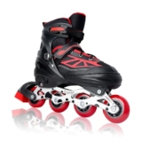 Cockatoo Urban Flow Adjustable 4-Wheel Inline Skates, Quad Roller Skates, 2-In-1 Design, Aluminum Chassis, 72 Mm Pu, L-Red
