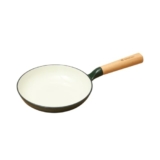 Cumin Co. Cast Iron Fry Pan |Free Spatula, Sponge & Holder |1L Pan, 20Cm |Patented Technology, Non Stick, Non-Toxic, Rust Free, Heavy Duty Frying Pan| Induction Safe | Beechwood Handles | Green Colour