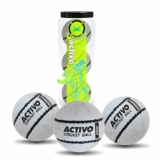 Jaspo Activo Super Cricket Tennis Ball Light Weight 80 To 85 Grams, High Bounce, Durable, Developed With Innovative Technique, Unique Design, Match Quality, 66 Mm Diameter (Pack Of 3, White)