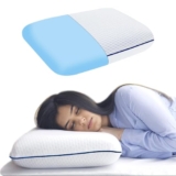 Sleepsia Orthopedic Cooling Gel Memory Foam Pillow | 1 Year Warranty | Cervical Pillows For Spondylitis Neck And Shoulder Pain Relief Support Bed Sleeping (Standard, Blue Pipping)