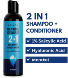Arata Menthol Ice Burst 2-In-1 Shampoo + Conditioner | With 1% Salicylic Acid(200 Ml)