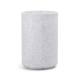 Bonkaso 18 Inch Cylinder Tower Planter Pot (30X30X45 Cm) | White Marble Finish, Tall & Lightweight Polymer Flower Pot | Durable Gamla For Indoor & Outdoor Plants – Home, Office, Garden, Balcony