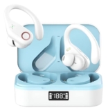 Vehop Yw02 Wireless Earbuds With Led Display, Bluetooth Headphones 5.4, 48H Playback Over-Ear Buds With Noise Cancelling Mic, Deep Bass Earphones With Earhooks, Ipx7 Waterproof For Sports Running.