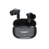 Tempt Dots Pro Earbuds | 60H Playtime, Noise Cancellation, 13Mm Bass Drivers, Bluetooth 5.4, Ipx6 Waterproof, Low Latency, Touch Controls, Type-C Fast Charging, Voice Assistant – Tws Earphones (Black)
