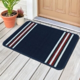 Mollishomes Soft Anti Slip Door Mat Set Of 1, Anti-Skid Nylon Bathroom Mats Water Soak, 57 X 37 Cm, Navy Blue Stripes Design, Best Kitchen Accessories Items For Home & Bathroom
