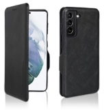 Puloka Samsung Galaxy S21 Pu Leather Flip Back Cover Leather Wallet Case With Card Slot & Kickstand Function – Black