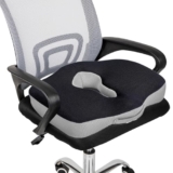 Sleepsia Doctor Recommended Orthopedic Coccyx U-Shape Seat Cushion Pillow For Tailbone Pain Relief |1 Year Warranty| Hip Support Cushion Posture (Oval-Shape Coccyx Cushion (Black/Grey))