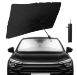 Xabrco Car Sun Shade Protector Front Glass || Foldable Umbrella For Car Front Window For Protect Vehical From Sun Rays & Heat Damage Keep Cool- Black Color