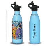 Speedex Milo Kids 500Ml Stainless Steel Customized Water Bottle – Leak-Proof, Bpa-Free, Reusable Bottle With Sipper Cap – Cartoon Print For School, Travel & Sports – Boys & Girls (Ma04-Art Is Free)