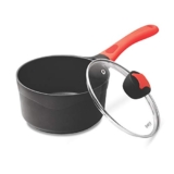 Milton Pro Cook Die Cast Milk Pan With Lid And Handle, 2.15 Litre, Red