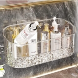 Royal-Pro Bathroom Organiser Without Drill Suction Shelf No Drill No Adhesive Suction Use Installation | Transparent Suction Wall Mounted (Pack Of 2)