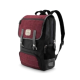 Harissons Dexter Vintage Vegan Leather Laptop Backpack | 25L | Fits 14” Laptop | Usb Port, Gadget Organizer, Slim Build With Top Flap Closure | Work, College & Daily Use (Maroon)