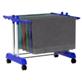 Brandflex Foldable Cloth Drying Stand Stainless Steel – 3 Tier Heavy-Duty Clothes Dryer For Balcony, Indoor & Outdoor Use | With Wheels & Hanger Slots | Rust-Proof Laundry Rack (Blue, 1 Tire)