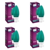 Philips Led Deco Green 0.5W Glass Candle (Pack Of 4)