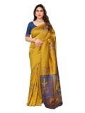 Sidhidata Women’S Kanjivaram Banarasi Soft Silk Saree With Unstitched Blouse Piece (Silk Box Flower Mustard_Mustard_Free Size)