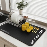 Superstud Kitchen Dry Mat For Wet Utensils | (60X40 Cm) Kitchen Utensil Dish Drying Mat | Quick Dry Water Absorbent Mat | Drying Mat For Kitchen Non-Slip Rubber Backed