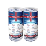 Tri-Activ Washable & Reusable Kitchen Towel Roll | 80 Pulls Per Roll, 160 Sheets Pack Of 2 | Highly Absorbent Kitchen Tissue Roll | Non Woven Fabric | Better Alternative To Paper Tissue Roll | Blue