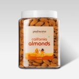 Pureserve Natural California Almonds 1Kg – Whole Badam Giri | High In Protein, Fiber & Essential Nutrients | Boosts Immunity & Energy | 100% Natural, Gluten-Free Superfood | Fresh & Crunchy Dry Fruits