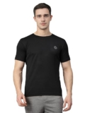 Chkokko Men’S Solid Quick Dry Half Sleeve Regular Fit Round Crew Neck Active Sportswear Gym T-Shirt For Workout Training Running And Fitness Activities Black Xl