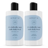 Arata 1% Salicylic Acid Body Wash (600Ml) For Bacne, Bumpy & Strawberry Skin | Exfoliates, Cleanses & Smoothens Uneven & Rough Skin | Paraben & Sls Free | Body Shower Gel For All Skin Types