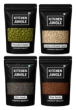 Kitchen Jungle Pumpkin Seeds, Sunflower Seeds, Chia Seeds, Flax Seeds 200 Gm Each (Total 800 Gm) | Immunity Combo | All Premium & Raw
