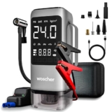 Woscher I5 6 In1 Jump Starter Battery, Digital Tyre Inflator 150Psi & Vacuum Cleaner, 8000Mah|Portable Power Bank|Led Light| 6L Petrol/3.0L Diesel Vehicle