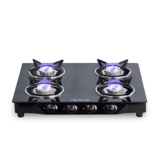 Lifelong Glass Top Gas Stove, 4 Burner Gas Stove, Black (Isi Certified,1 Year Warranty With Doorstep Service)