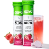 Oziva Bioactive Glutathione Tablets For Radiant Skin – 30 Effervescent Tablets (Pack Of 2) | L-Glutathione, Lycopene, Vitamin C For Skin Glow & Anti-Pigmentation | Strawberry Swirl.
