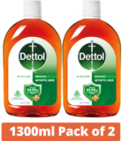 Dettol Disinfectant For First Aid Surface Cleaning And Personal Hygiene Antiseptic Liquid(1300.0 Ml X Pack Of 2)