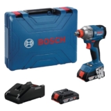 Bosch Gdx 18V- 285 Professional Cordless Impact Wrench/Driver Kit (Hybrid Tool) | 18 V| 2 X 2.0 Ah Batteries| 285 Nm Torque | 2-In-1 Tool | L- Boxx Included | Model 06019N21F2 | 1 Year Warranty