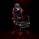 Green Soul Blade Ergonomic Gaming Chair | Leatherette | Multi-Functional Computer Chair | Integrated Massager | Ergosync Armrest | Retractable Footrest | 1 Year Warranty (Black Red)