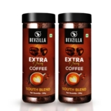 Bevzilla Instant Filter Coffee Powder – South Blend | 70% Coffee, 30% Chicory | Extra Strong | 400G (200G X 2) | Bold Taste | Quick Preparation