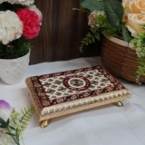 Brahmani Villa 8X5 Meenakari Puja Chowki – Elegant & Artful Addition To Your Sacred Space Handcrafted Wood Pooja Chowki Multicolor Traditional Pooja Chowki For Home And Puja Decor (8 X 5)