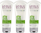 Lotus Herbals Wg 3-In-1 Deep Cleansing Skin Whitening Facial Foam (100G) Pack Of 3300G Face Wash(300 G)