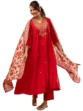 Klosia Women Embroidery Kurta And Pant Set With Dupataa (In, Alpha, Xl, Red)