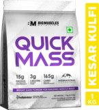 Bigmuscles Nutrition Quick Mass Gainer | With Creatine Monohydrate & Prohydrolase Tech | High Protein Weight Gainers/Mass Gainers(1 Kg, Kesar Kulfi)