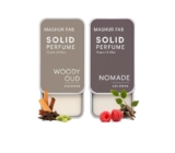 Mashur Fab Solid Perfume Combo – Soiree & Antonia | 2-Pack Alcohol-Free Natural Cologne | Long-Lasting Fragrance For Men & Women | Citrus, Floral & Woody Notes | 12G Each (Oud Wood, Raspberry)