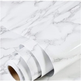 Kerok Marble Wallpaper For Walls – Elegant, Removable, Self-Adhesive Marble Effect Peel And Stick Wallpaper For Living Room, Bedroom, And Home Décor (60X200Cm) (White -1Pc)