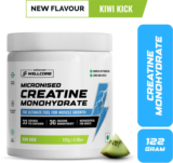 Wellcore Micronised Creatine Monohydrate | Lab Tested | Enhanced Absorption | 100% Pure Creatine(122 G, Kiwi Kick)