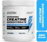 Wellcore Micronised Creatine Monohydrate | Lab Tested | Enhanced Absorption | 100% Pure Creatine(250 G, Unflavored)